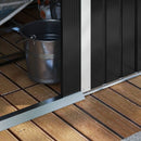 Storage Sheds, 8' x 6' Outdoor Garden Storage Shed with Dual Sliding Doors - Charcoal Grey - Seasonal Overstock