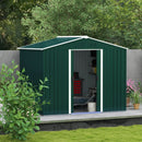 Storage Sheds, 8' x 6' Outdoor Garden Storage Shed with Dual Sliding Doors - Green - Seasonal Overstock