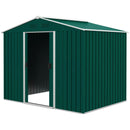 Storage Sheds, 8' x 6' Outdoor Garden Storage Shed with Dual Sliding Doors - Green - Seasonal Overstock