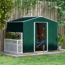 Storage Sheds, 8' x 6' Outdoor Garden Storage Shed with Dual Sliding Doors - Green - Seasonal Overstock