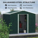 Storage Sheds, 8' x 6' Outdoor Garden Storage Shed with Dual Sliding Doors - Green - Seasonal Overstock