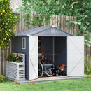 8' x 6' Polypropylene Plastic Resin Outdoor Garden Storage Shed with Lockable Latch Door - Light Grey