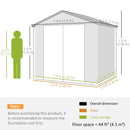 8' x 6' Polypropylene Plastic Resin Outdoor Garden Storage Shed with Lockable Latch Door - Light Grey