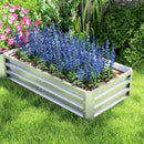 Planters, 8' x 8' Set of 5 Raised Garden Planter Boxes Galvanized Steel - 12in Deep - Silver - Seasonal Overstock