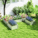 Planters, 8' x 8' Set of 5 Raised Garden Planter Boxes Galvanized Steel - 12in Deep - Silver - Seasonal Overstock