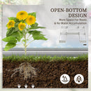 Planters, 8' x 8' Set of 5 Raised Garden Planter Boxes Galvanized Steel - 12in Deep - Silver - Seasonal Overstock