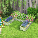 Planters, 8' x 8' Set of 5 Raised Garden Planter Boxes Galvanized Steel - 12in Deep - Silver - Seasonal Overstock