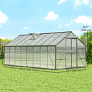 8 x 16 Greenhouse with dimensions labeled on a grassy area with a blue sky.