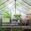 8 x 16 Greenhouse interior with plants and selected material features highlighted