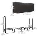 8ft Steel Outdoor Firewood Rack with Adjustable Length and Weather Protection Cover