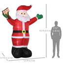 8ft Tall Inflatable Santa Clause with LEDs Size comparaison to man with dimensions 