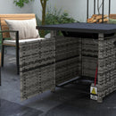 Ronan 28.5" PE Rattan Wicker 50,000 BTU Propane Fire Table - Black / Grey