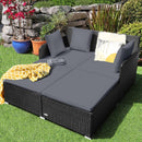 Halton Outdoor Rattan Lounging Patio Sofa - Grey