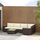 Patio Furniture, Chestnut Cove 6pc Modular Outdoor Patio Set Sectional Sofa - Khaki Brown - Seasonal Overstock