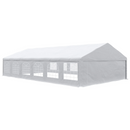 Canopy Tents, 23' x 39' Large White Canopy Tent with 12 Window Wall Panels, 2 Roll Up Door Panels - Seasonal Overstock