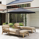 Patio Umbrellas, 9.5' Cantilever Patio Umbrella with Crank Open and Wind Protection Straps - Grey - Seasonal Overstock