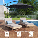 Patio Umbrellas, 9.5' Cantilever Patio Umbrella with Crank Open and Wind Protection Straps - Grey - Seasonal Overstock