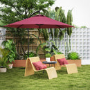 Patio Umbrellas, 9.5' Cantilever Patio Umbrella with Crank Open and Wind Protection Straps - Red - Seasonal Overstock