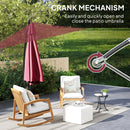 Patio Umbrellas, 9.5' Cantilever Patio Umbrella with Crank Open and Wind Protection Straps - Red - Seasonal Overstock