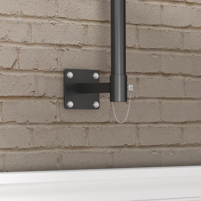 Patio Umbrellas, 9.6' x 9.6' Wall Mounted Outdoor Patio Umbrella - Charcoal Grey - Seasonal Overstock