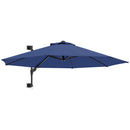 Patio Umbrellas, 9.6' x 9.6' Wall Mounted Outdoor Patio Umbrella - Dark Blue - Seasonal Overstock