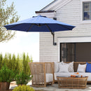 Patio Umbrellas, 9.6' x 9.6' Wall Mounted Outdoor Patio Umbrella - Dark Blue - Seasonal Overstock