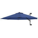 Patio Umbrellas, 9.6' x 9.6' Wall Mounted Outdoor Patio Umbrella - Dark Blue - Seasonal Overstock