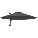 Patio Umbrellas, 9.6' x 9.6' Wall Mounted Outdoor Patio Umbrella - Charcoal Grey - Seasonal Overstock