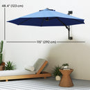 Patio Umbrellas, 9.6' x 9.6' Wall Mounted Outdoor Patio Umbrella - Dark Blue - Seasonal Overstock