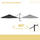 Patio Umbrellas, 9.6' x 9.6' Wall Mounted Outdoor Patio Umbrella - Charcoal Grey - Seasonal Overstock