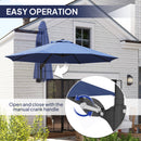 Patio Umbrellas, 9.6' x 9.6' Wall Mounted Outdoor Patio Umbrella - Dark Blue - Seasonal Overstock