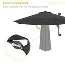 Patio Umbrellas, 9.6' x 9.6' Wall Mounted Outdoor Patio Umbrella - Charcoal Grey - Seasonal Overstock