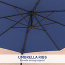 Patio Umbrellas, 9.6' x 9.6' Wall Mounted Outdoor Patio Umbrella - Dark Blue - Seasonal Overstock