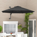 Patio Umbrellas, 9.6' x 9.6' Wall Mounted Outdoor Patio Umbrella - Charcoal Grey - Seasonal Overstock