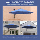 Patio Umbrellas, 9.6' x 9.6' Wall Mounted Outdoor Patio Umbrella - Dark Blue - Seasonal Overstock