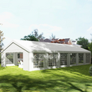 Canopy Tents, 20' x 40' Large White Canopy Tent with 12 Window Wall Panels, 2 Roll Up Door Panels - Seasonal Overstock