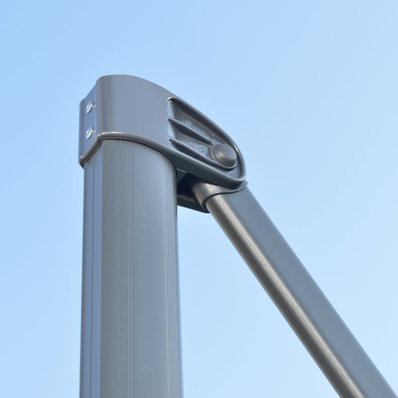 Patio Umbrellas, 9.6ft Cantilever Patio Umbrella Hanging Offset Aluminum Pole with 360° Rotation and Crank Open - Grey - Seasonal Overstock