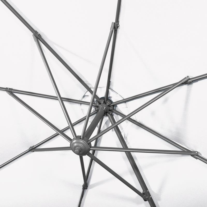 Patio Umbrellas, 9.6ft Cantilever Patio Umbrella Hanging Offset Aluminum Pole with 360° Rotation and Crank Open - White - Seasonal Overstock