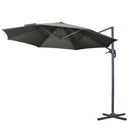 Patio Umbrellas, 9.6ft Cantilever Patio Umbrella Hanging Offset Aluminum Pole with 360° Rotation and Crank Open - Grey - Seasonal Overstock