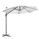 Patio Umbrellas, 9.6ft Cantilever Patio Umbrella Hanging Offset Aluminum Pole with 360° Rotation and Crank Open - White - Seasonal Overstock