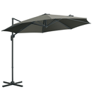 Patio Umbrellas, 9.6ft Cantilever Patio Umbrella Hanging Offset Aluminum Pole with 360° Rotation and Crank Open - Grey - Seasonal Overstock