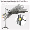 Patio Umbrellas, 9.6ft Cantilever Patio Umbrella Hanging Offset Aluminum Pole with 360° Rotation and Crank Open - Grey - Seasonal Overstock