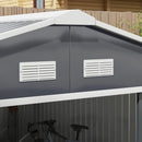 Storage Sheds, 11.2' x 12.5' Large Garden Storage Shed with Dual Sliding Doors - Dark Grey - Seasonal Overstock