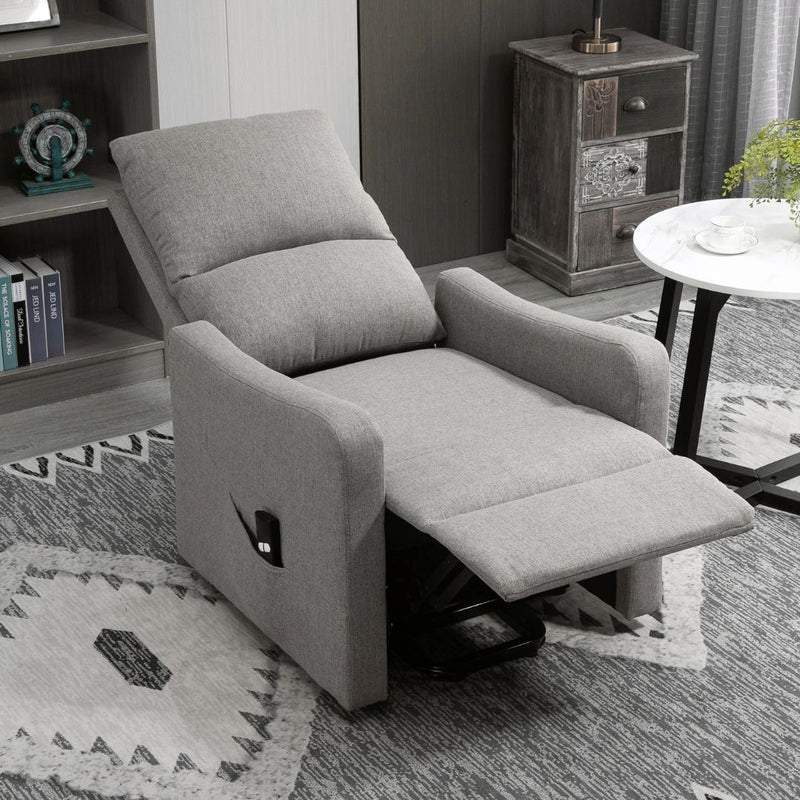 Fynn Grey Electric Powered Lift Assist Recliner Sleeper Chair