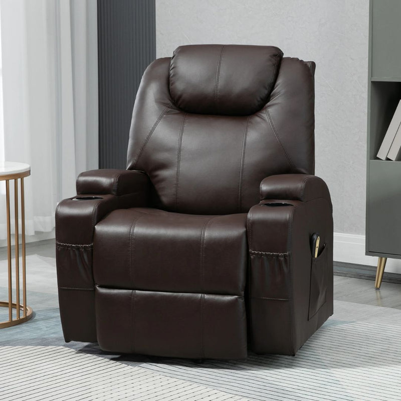 West Haven Power Lift Chair Recliner with Remote and Cup Holders - Brown