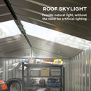 9' x 6.4' Garden Storage Shed with Skylight and Foundation Kit - Light Grey