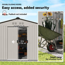 9' x 6.4' Garden Storage Shed with Skylight and Foundation Kit - Light Grey