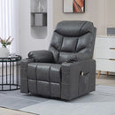 Lift Chairs, Braxton Bay Electric Lift Assist Recliner Chair with Cup Holders and Remote in Grey Faux Leather - Seasonal Overstock