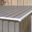 5' x 7' Galvanized Lean-To Storage Shed with Sliding Door - Light Grey