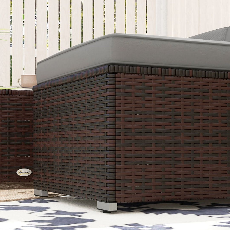 Patio Furniture, Sola Vina 3pc Outdoor Patio Sofa and Ottoman Set with Table - Grey - Seasonal Overstock